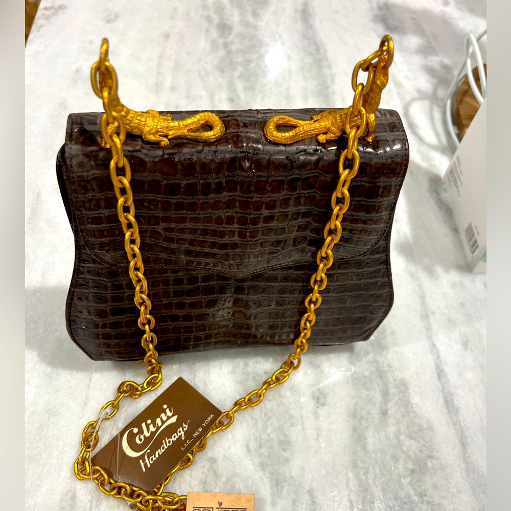 New colini brown leather bag